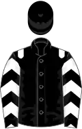 Black, white epaulets, white chevrons on sleeves, black cap
