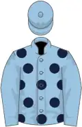Light blue, dark blue spots on body