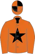 Orange, black star, quartered cap