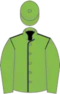Light green, black seams on body