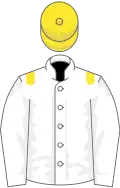 White, yellow epaulets and cap