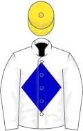 White, blue diamond, yellow cap
