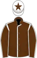 Brown, white seams, white cap, brown star
