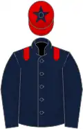 Dark blue, red epaulets, red cap, dark blue star