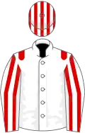 White, Red epaulets, striped sleeves and cap