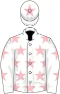 White, pink stars, white cap, pink star