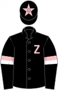 Black, pink 'Z', star on cap, pink and white armlets