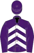 Purple, white chevrons on body