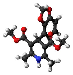 Ball-and-stick model of the oxodipine molecule