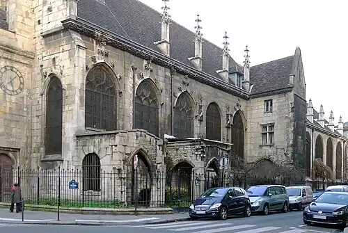 South front and transept, with pinnacles on the concealed arches
