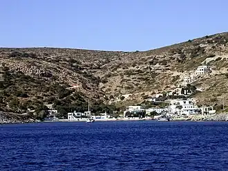 Agathonisi, with the small harbor of Agios Georgios