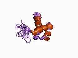 1ba5: DNA-BINDING DOMAIN OF HUMAN TELOMERIC PROTEIN, HTRF1, NMR, 18 STRUCTURES