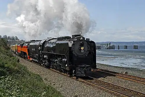 UP 844 with SP 4449 on the Puget Sound Steam Special in 2007
