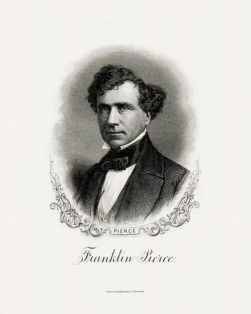 PIERCE, Franklin-President (BEP engraved portrait)