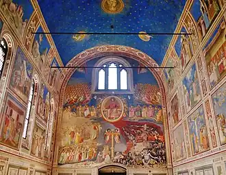 Interior of the chapel, covered by frescos