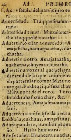 Page 22, Bertonio original