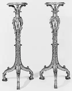 Pair of tripod candlestands, c. 1740, Metropolitan Museum of Art