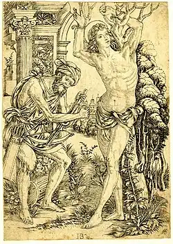 Martyrdom of Saint Sebastian, engraving