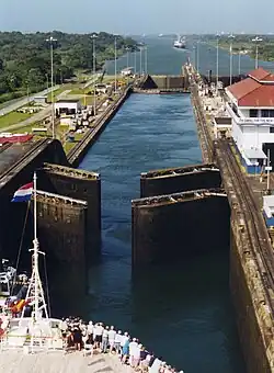 Image 5The Gatun Locks gates opening at the Panama Canal