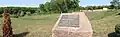 Panorama of killing site with memorial stone