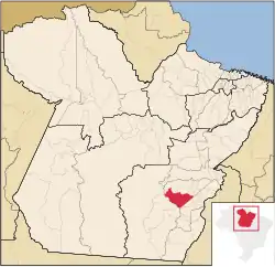 Location of Água Azul do Norte in the State of Pará
