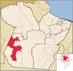 Location of Itaituba in the State of Pará, Brazil