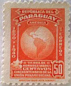 Image 45Paraguay 1890 anniversary stamp (from History of Paraguay)