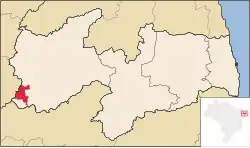 Location in Paraíba state