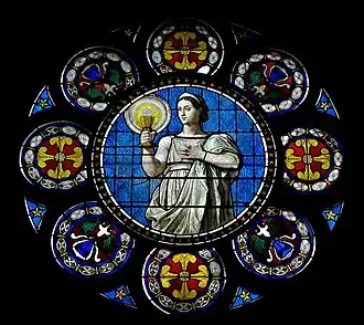 Rose window of the church, representing "Faith"