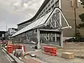 The almost completed main and eastern entrance on Grattan Street outside Melbourne University, January 2024