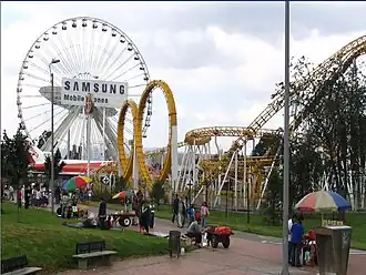 The Samsung Wheel and Double Loop Roller Coaster at Salitre Mágico