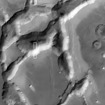 Part of Noctis Labyrinthus taken with Mars Global Surveyor. Courtesy NASA/Malin Space Science Systems.