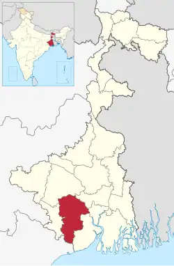 Location of Paschim Medinipur district in West Bengal