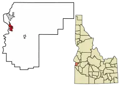 Location of Fruitland in Payette County, Idaho.