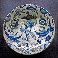 Iznik "Peacock Dish", c. 1540–1555. Louvre