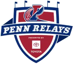 A color photograph of a historical marker describing the Penn Relays