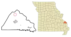 Location of Lithium, Missouri