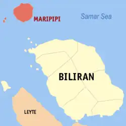 Map of Biliran with Maripipi highlighted