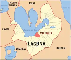 Map of Laguna with Victoria highlighted