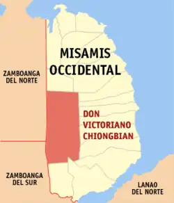 Map of Misamis Occidental with Don Victoriano highlighted
