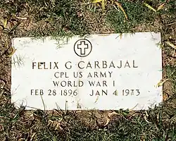 Grave of Felix Carbajal (1896–1978).