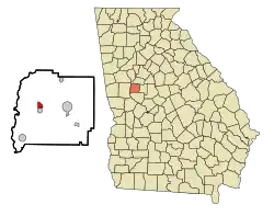 Location in Pike County and the state of Georgia