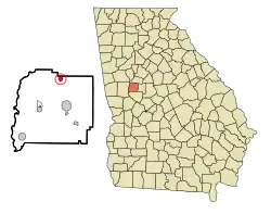 Location in Pike County and the state of Georgia