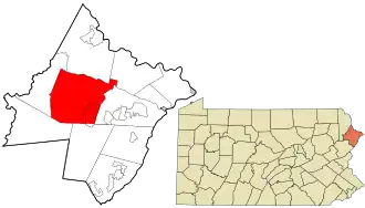 Location in Pike County and the state of Pennsylvania.