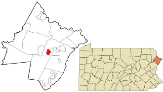 Location in Pike County and the state of Pennsylvania.