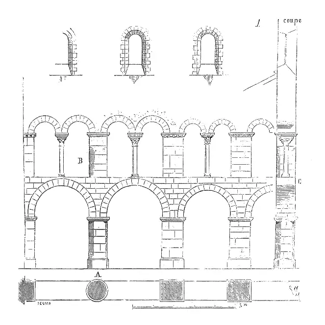 Section and plan, 1857