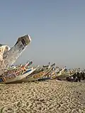 Pirogues at the Nouakchott fish market