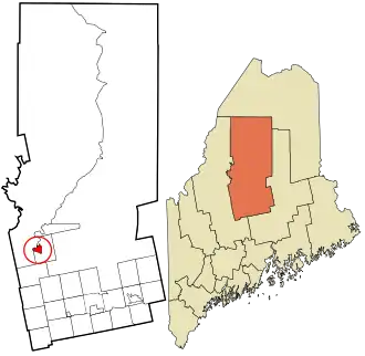 Location in Piscataquis County and the state of Maine.