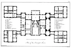 Brettingham published the plans of Holkham Hall in 1761
