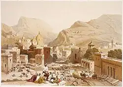 Festival (mela) at Poormandal, near Jammu in 1846, from a sketch by Charles Hardinge